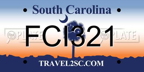 FCI321 South Carolina License Plate