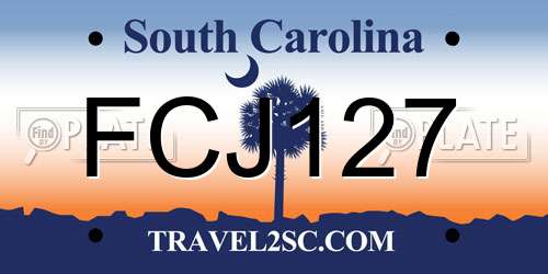 FCJ127 South Carolina License Plate