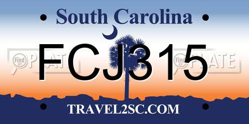 FCJ315 South Carolina License Plate