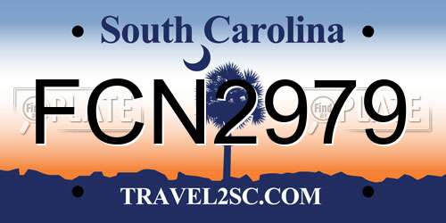 FCN2979 South Carolina License Plate