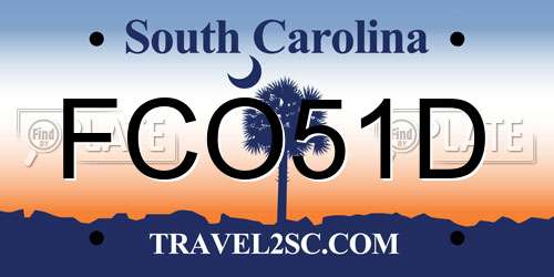 FCO51D South Carolina License Plate