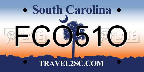 FCO51O South Carolina License Plate