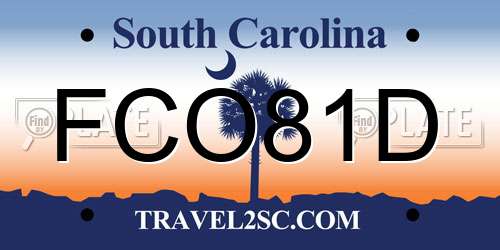 FCO81D South Carolina License Plate