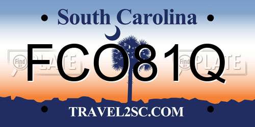 FCO81Q South Carolina License Plate