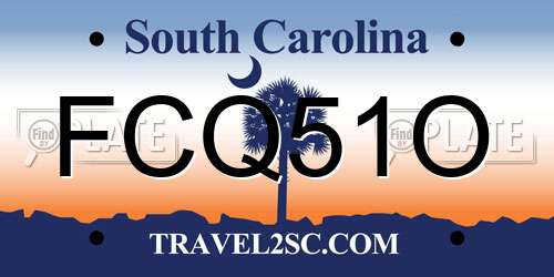 FCQ51O South Carolina License Plate
