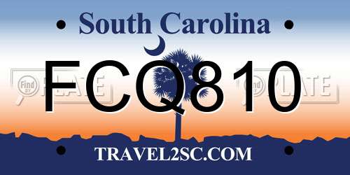 FCQ810 South Carolina License Plate