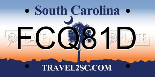 FCQ81D South Carolina License Plate