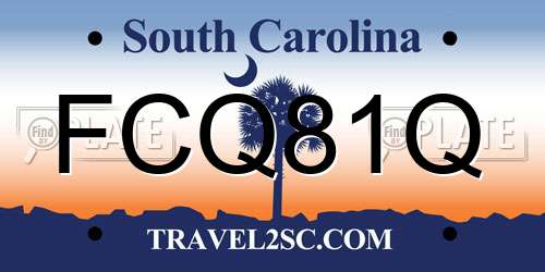 FCQ81Q South Carolina License Plate