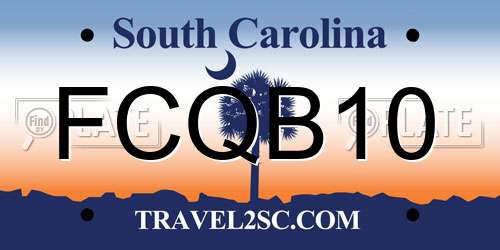 FCQB10 South Carolina License Plate