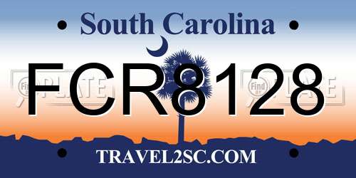 FCR8128 South Carolina License Plate