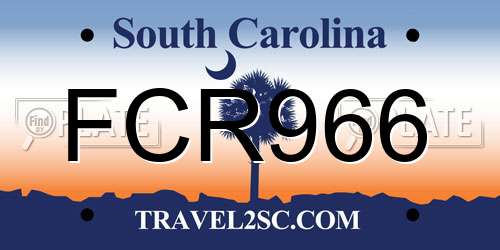 FCR966 South Carolina License Plate
