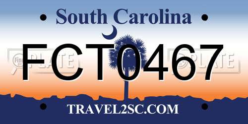 FCT0467 South Carolina License Plate
