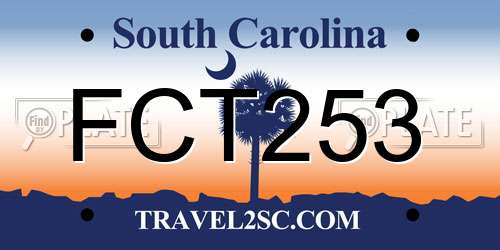 FCT253 South Carolina License Plate