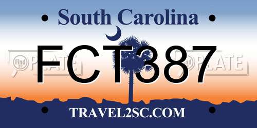 FCT387 South Carolina License Plate