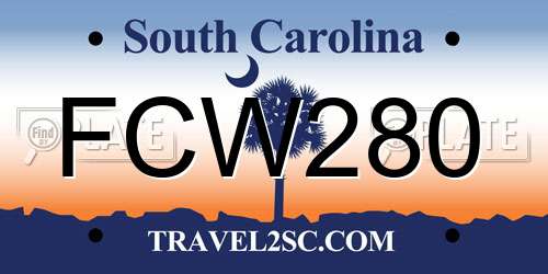 FCW280 South Carolina License Plate