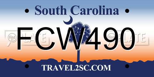 FCW490 South Carolina License Plate