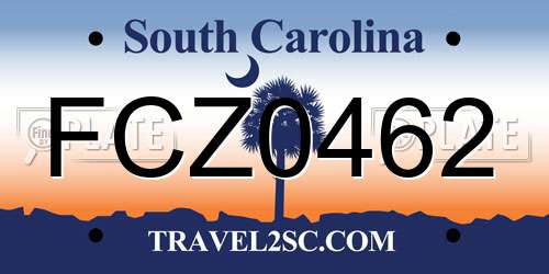 FCZ0462 South Carolina License Plate