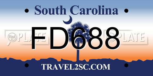 FD688 South Carolina License Plate