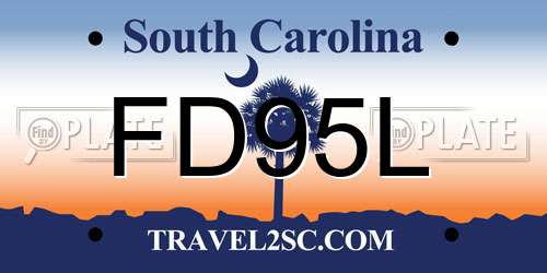 FD95L South Carolina License Plate
