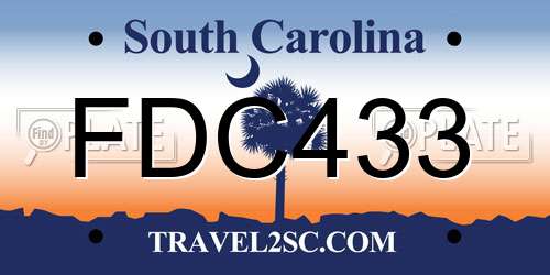 FDC433 South Carolina License Plate
