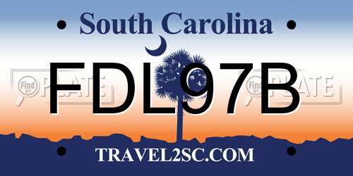 FDL97B South Carolina License Plate