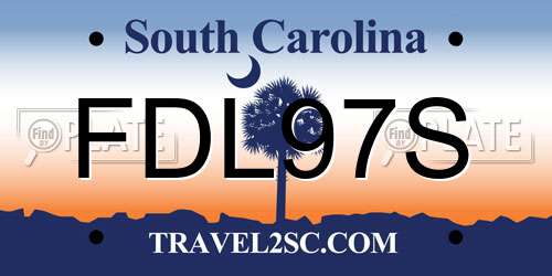 FDL97S South Carolina License Plate