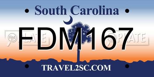 FDM167 South Carolina License Plate