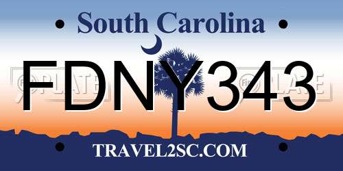 FDNY343 South Carolina License Plate