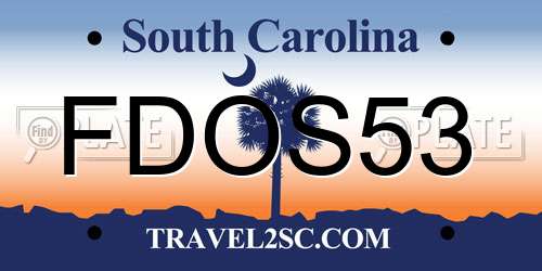 FDOS53 South Carolina License Plate