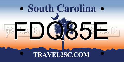 FDQ85E South Carolina License Plate