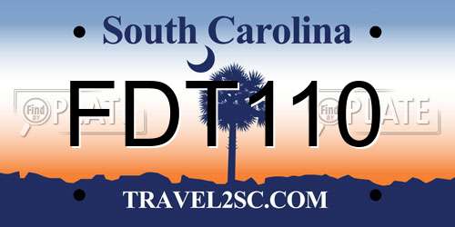 FDT110 South Carolina License Plate