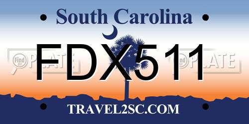 FDX511 South Carolina License Plate