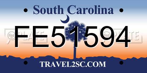 FE51594 South Carolina License Plate
