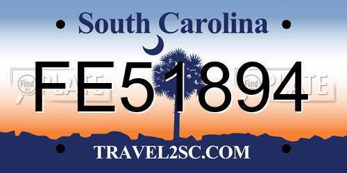 FE51894 South Carolina License Plate