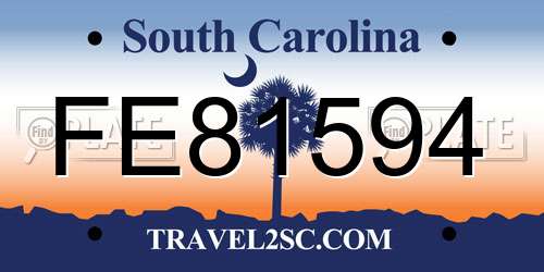 FE81594 South Carolina License Plate