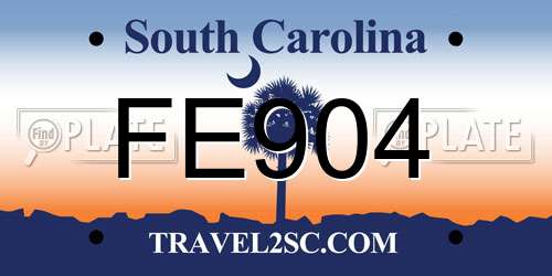 FE904 South Carolina License Plate