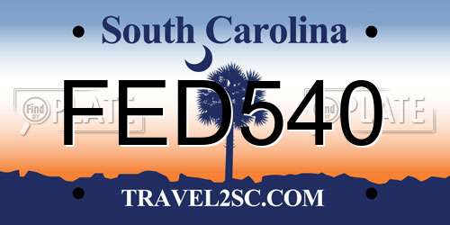 FED540 South Carolina License Plate