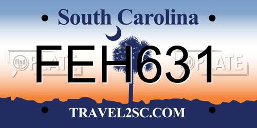 FEH631 South Carolina License Plate