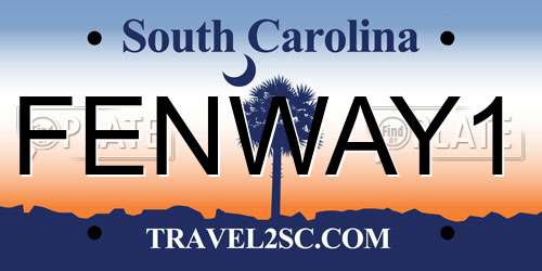 FENWAY1 South Carolina License Plate