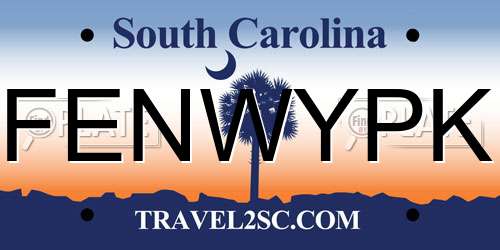 FENWYPK South Carolina License Plate