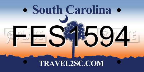 FES1594 South Carolina License Plate