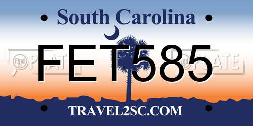 FET585 South Carolina License Plate