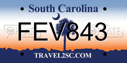 FEV843 South Carolina License Plate