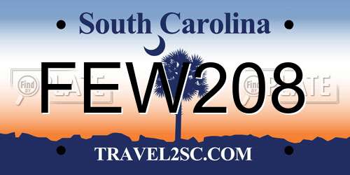 FEW208 South Carolina License Plate