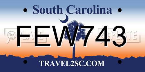 FEW743 South Carolina License Plate