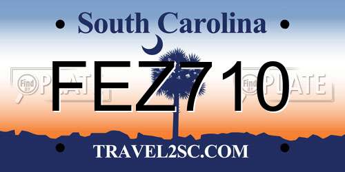 FEZ710 South Carolina License Plate