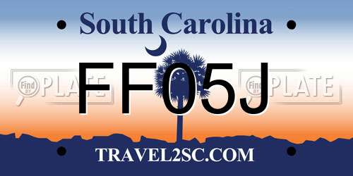 FF05J South Carolina License Plate