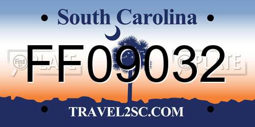 FF09032 South Carolina License Plate