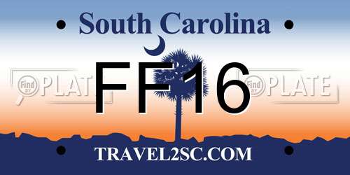 FF16 South Carolina License Plate