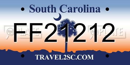 FF21212 South Carolina License Plate